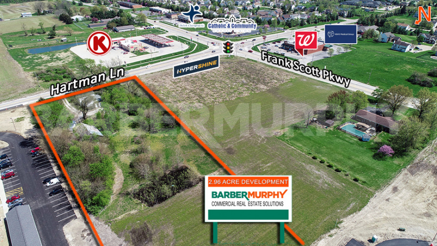 Site Map for 2.96 Acre Commercial Development Site at 1073 Hartman Ln, O'Fallon, IL 62269