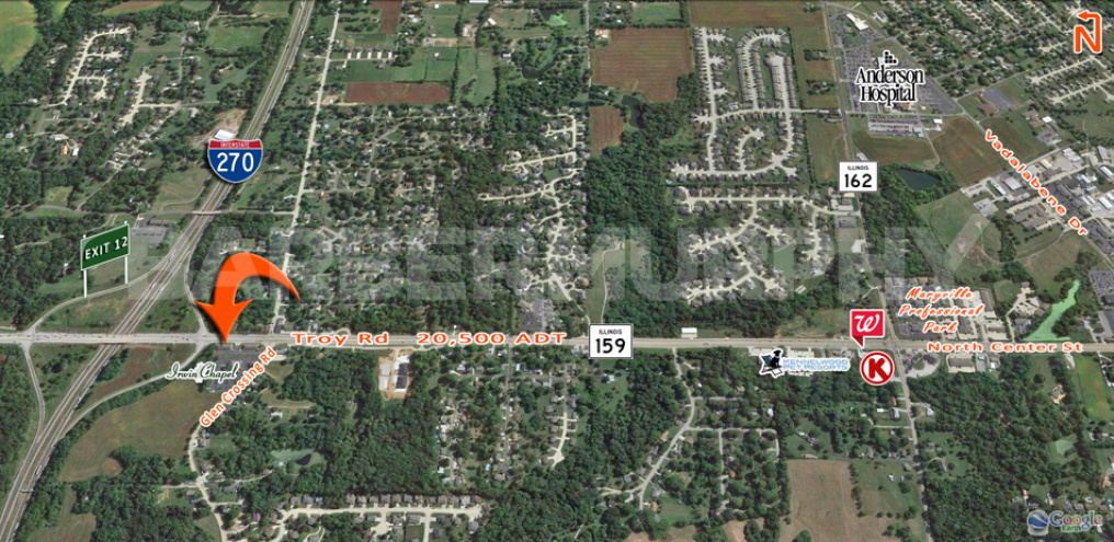 Expanded Aerial of 4517 State Route 159, Suite 3, Glen Carbon, IL 62034