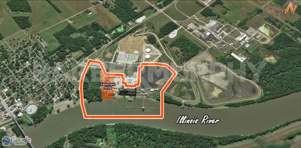 Area Map for 56.6 Acre Power Plant Redevelopment Site in Meredosia, IL