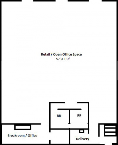Floor Plan  of 7,900 SF Storefront Retail for Lease in Downtown Collinsville, IL, Former Dollar General Store