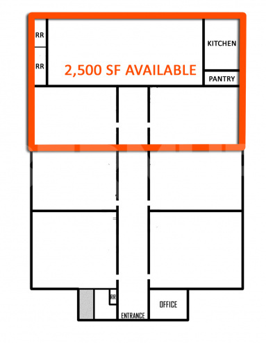 Floor Plan showing available space for lease