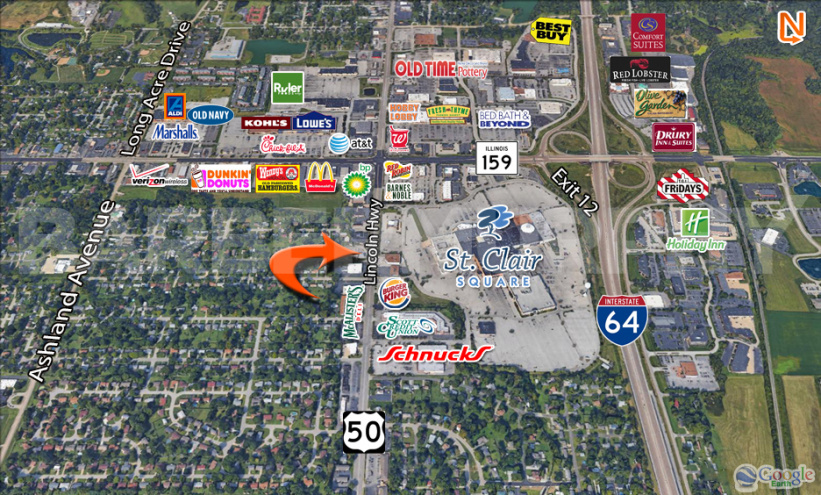 Area Map of 620 Lincoln Hwy, Fairview Heights, IL 62208