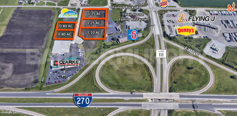 Site map for Commercial and Light Industrial Lots for Sale near Gateway Commerce Center and Lakeview Commerce Center directly off Interstate 270
