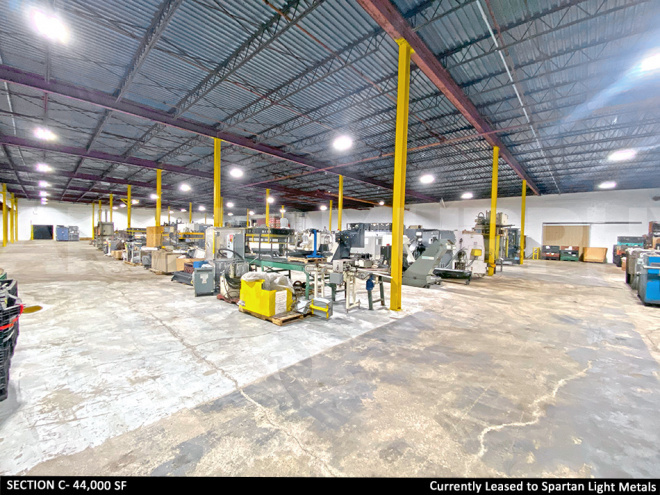 Section C- 44,000 SF: Currently Leased to Spartan Light Metals