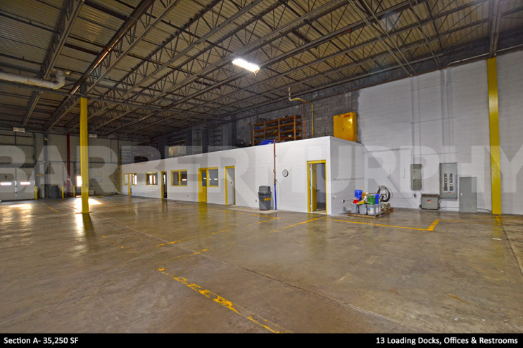 Section A- 35,250 SF : 13 Loading Docks, Offices and Restrooms 