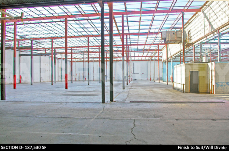 Section D- 187,530 SF: Finish to Suit/Will Divide