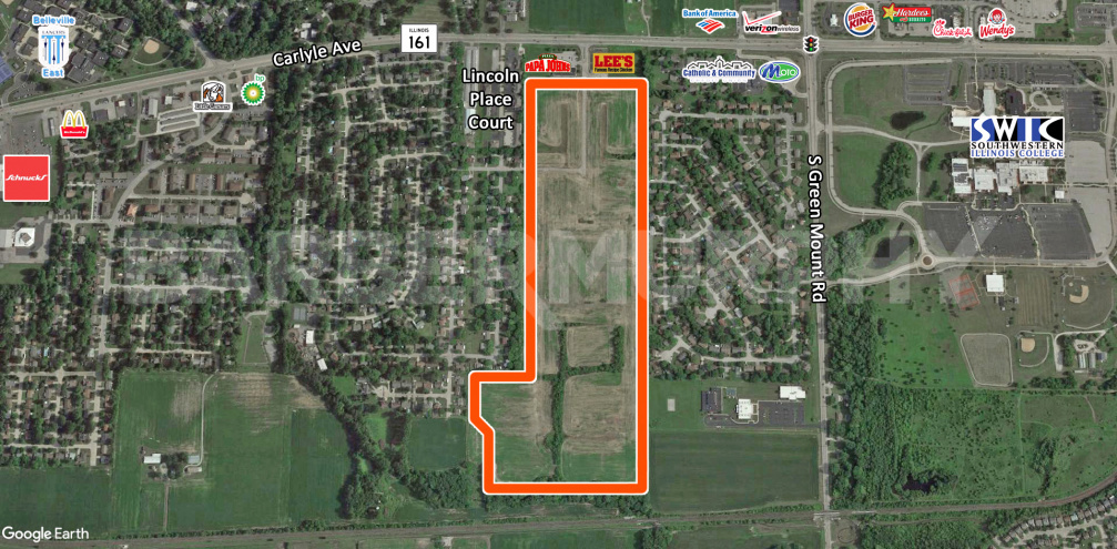 Site Map for 80 Acre Residential Development Site at Carlyle Avenue and Potomac Drive, Belleville, Illinois 62221