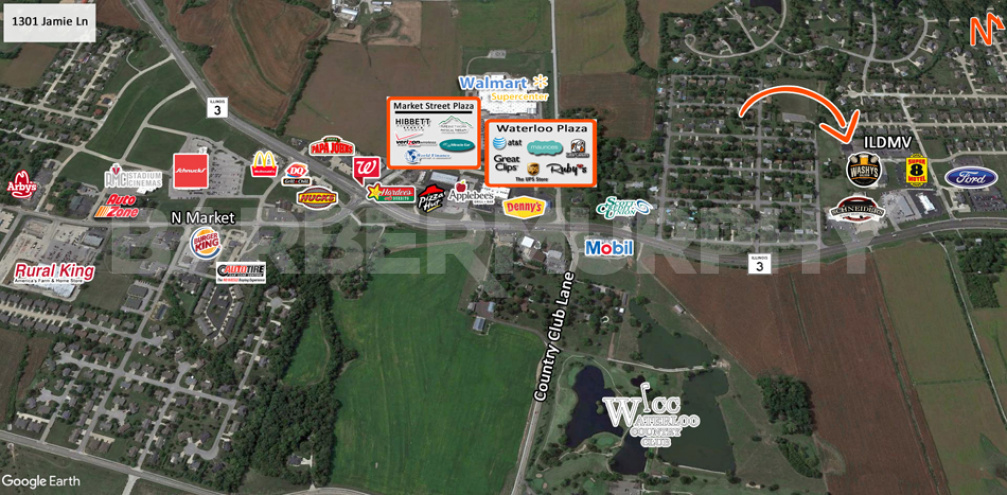 Area Map of 1301 Jamie Lane, Waterloo, Illinois, 62298, Commercial Building for Sale