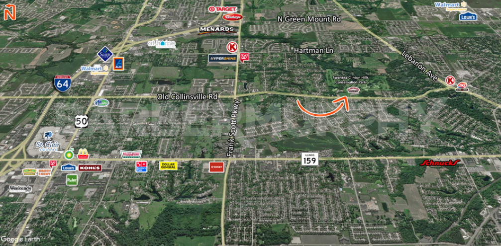 Area Map of 1524 Clinton Hills Parkway, Swansea, Illinois 62226