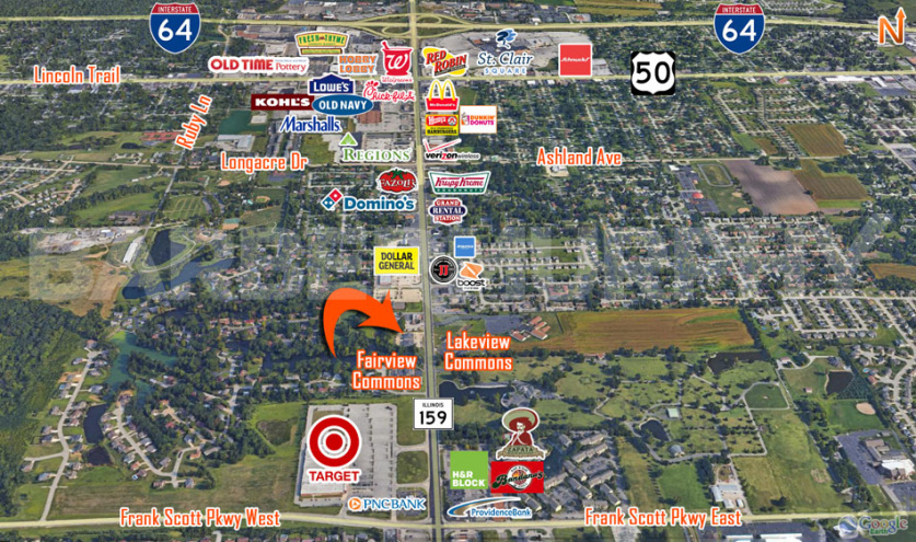 Area Map for 5031 North Illinois St., Fairview Heights, Illinois 62208, Office for Sale