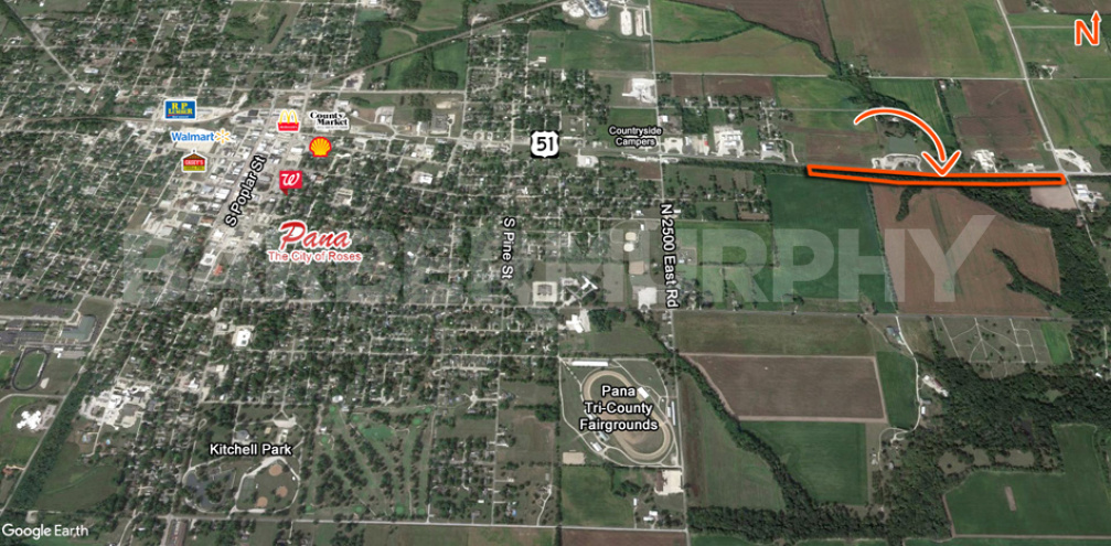 Area Map of Pana, Illinois