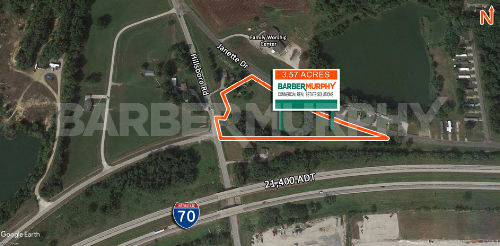 Site Map of 3.5 Acre Development Site with Interstate Visibility