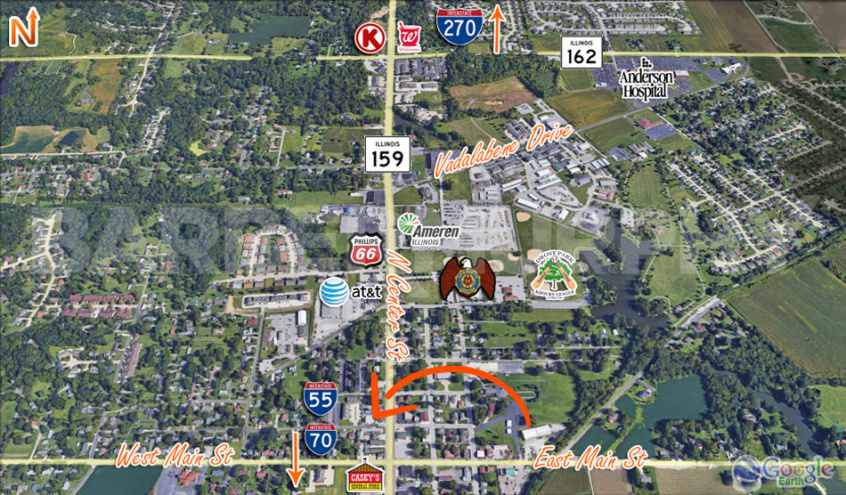 Area Map of 2201 N Center St., Maryville, Illinois, 62062