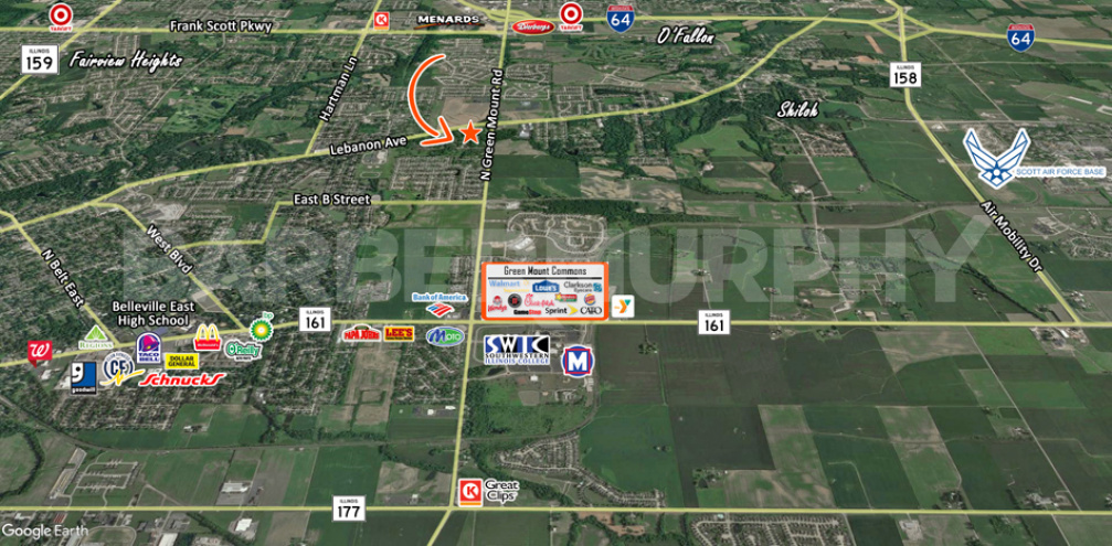 Area Map of 605 North Green Mount Rd., Shiloh, Illinois 62221, 3.5 Acre Development Site
