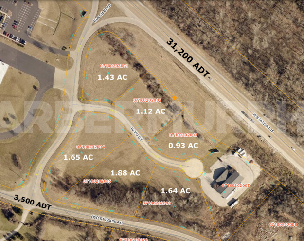 Area Map of 8955 Bevo Court, Belleville, Illinois 62223, Industrial Land for Sale