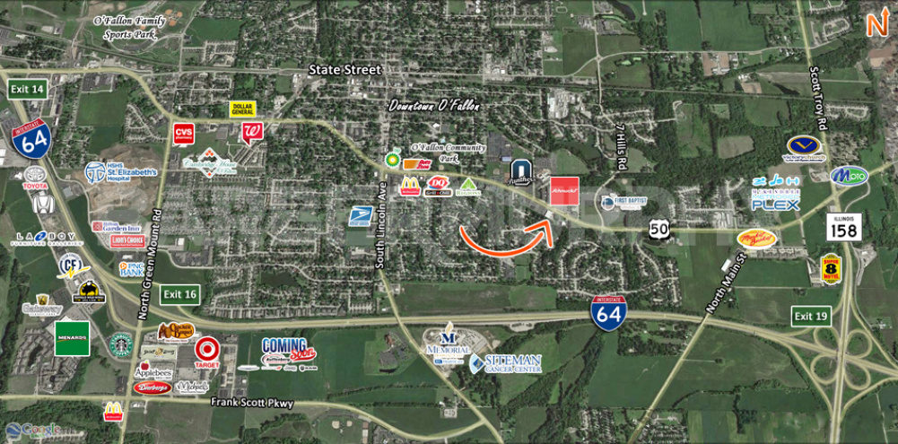 Area Map of 800 East Hwy 50, O'Fallon, IL 62269
