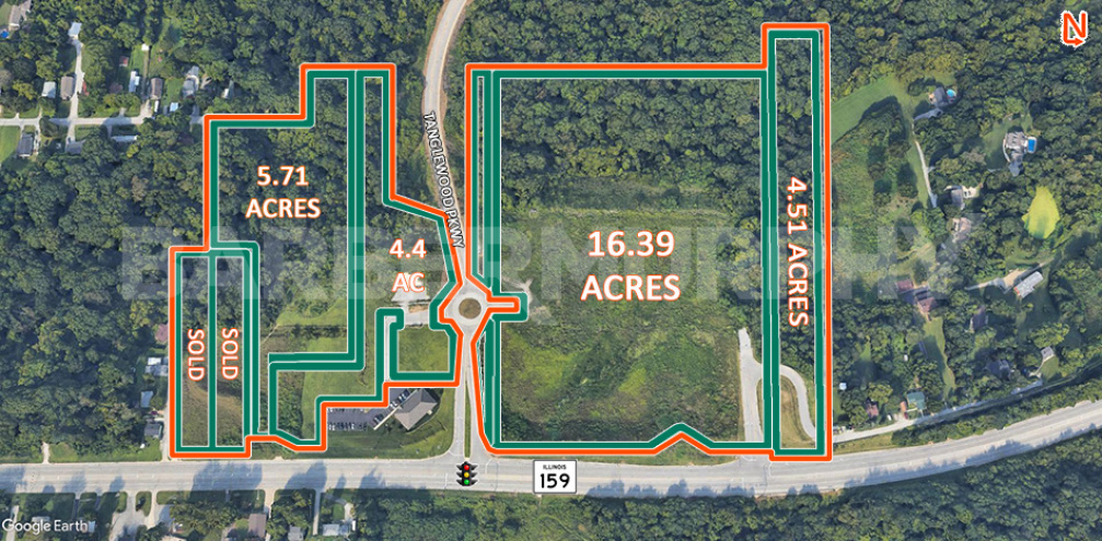Site Map of Development Opportunity at the entrance to Tanglewood Residentail Development