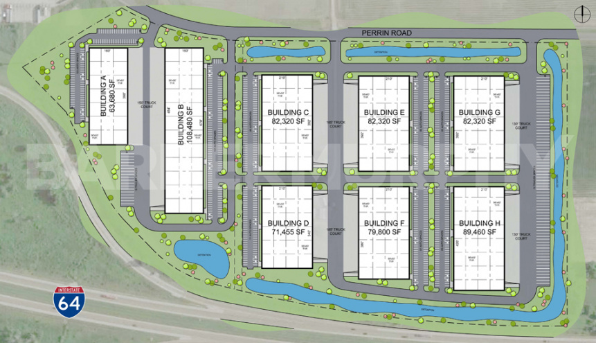 Concept Site Plan for Mid America Logistics Center, Mascoutah, IL, Build to Suite Warehouses