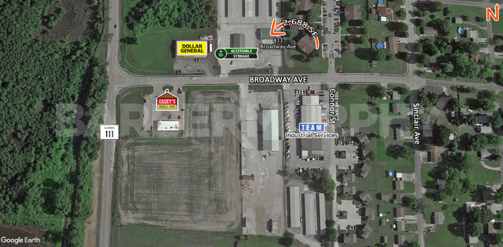 Aerial Image of Industrial Office for Sale at 411 Broadway Ave., South Roxana, Illinois, 62087