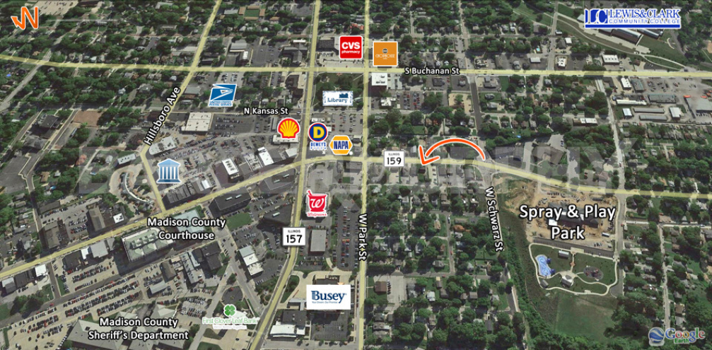 Area Map of 223 S Main St., Edwardsville, IL 62025