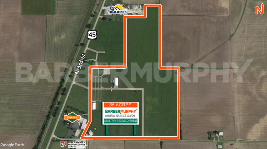 Site Map of  65 Acre Industrial Site for Sale on North 3rd St., Effingham, Illinois
