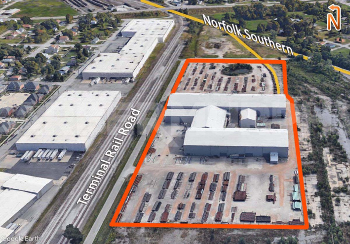 140,000 SF Crane /Rail Served Industrial Facility on 16.6 Acres for Sale or Lease in St. Louis MSA, Madison, IL.
