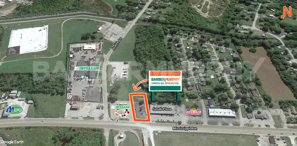 Site Map for half acre asphalt lot for sale on IL Route 3, Cahokia Heights, Illinois