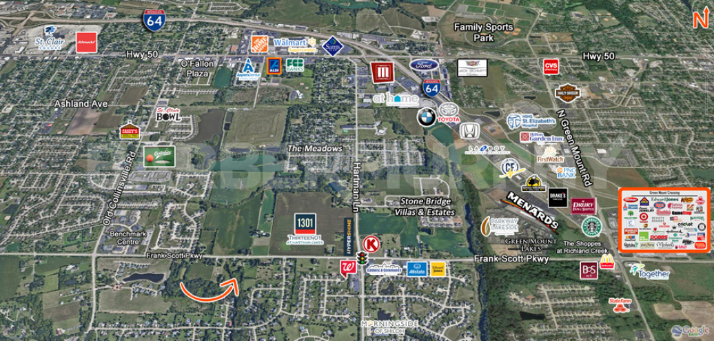 Area Map for 8 Acre Development Site on Frank Scott Pkwy