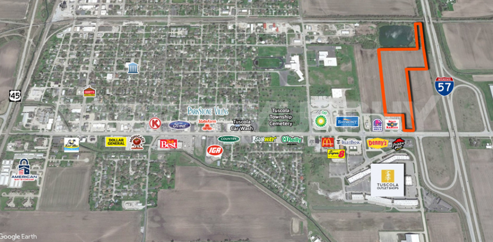 Area Map of Moore Ave., Tuscola, Illinois