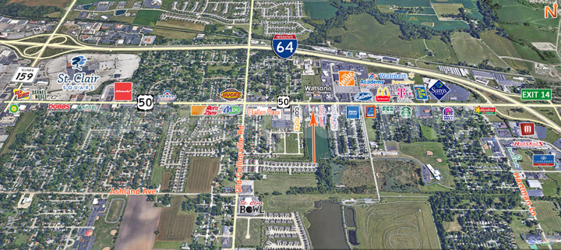 Area Map of 1727 West Highway 50, O’Fallon, Illinois 62269