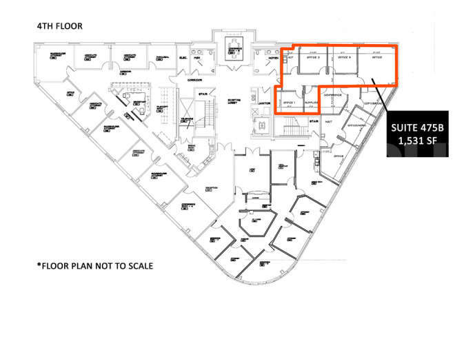 Mark Twain Plaza III, Fourth Floor Floor Plan