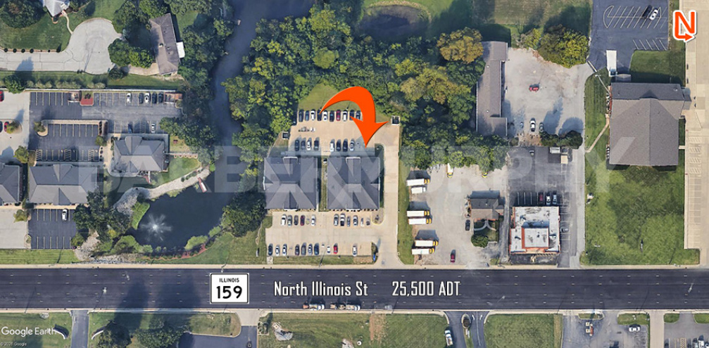 Aerial view of 5031 North Illinois Street suite 3, Fairview Heights, IL 62208