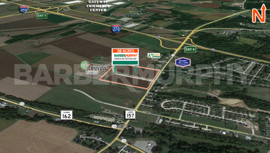 Aerial location of 38.07 Commercial Land 