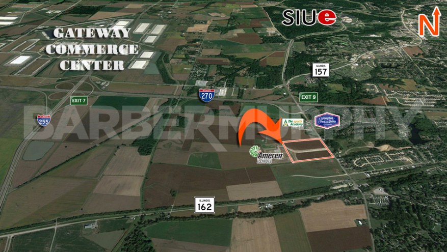 Aerial location of 38.07 Commercial Land 