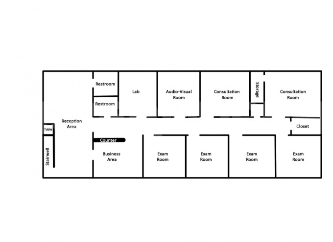 Floor plan for 1,650 SF Office Building 