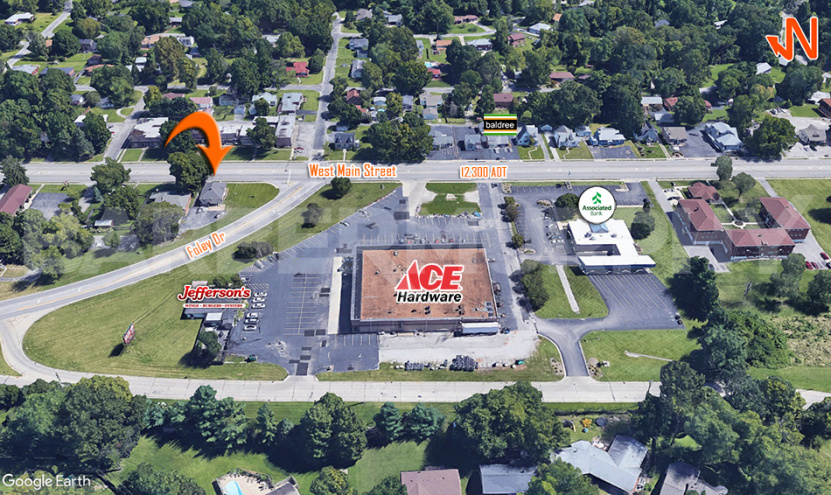 Aerial location of 1,365 SF Professional office suite 