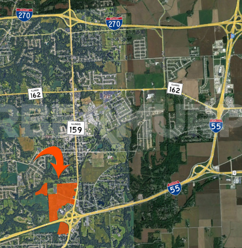 Aerial Location of Land For Sale 