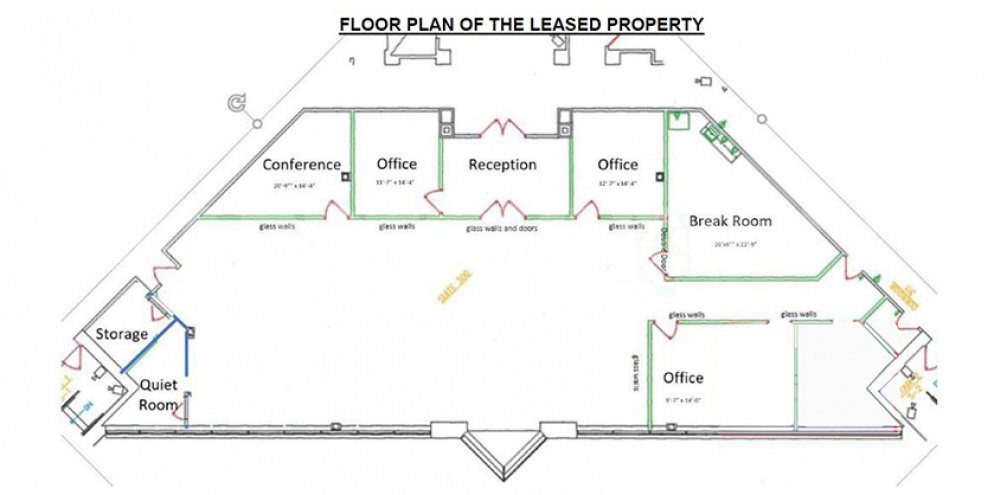 Floor plan of 4,732 SF office suite 