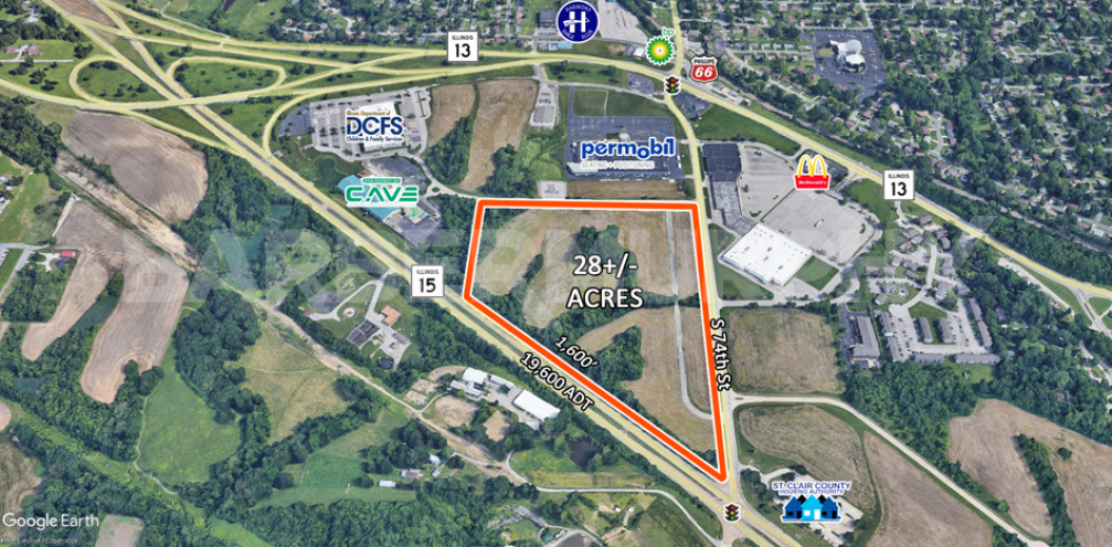 Aerial Image of 28 Acre Commercial Development Site, Belleville, IL
