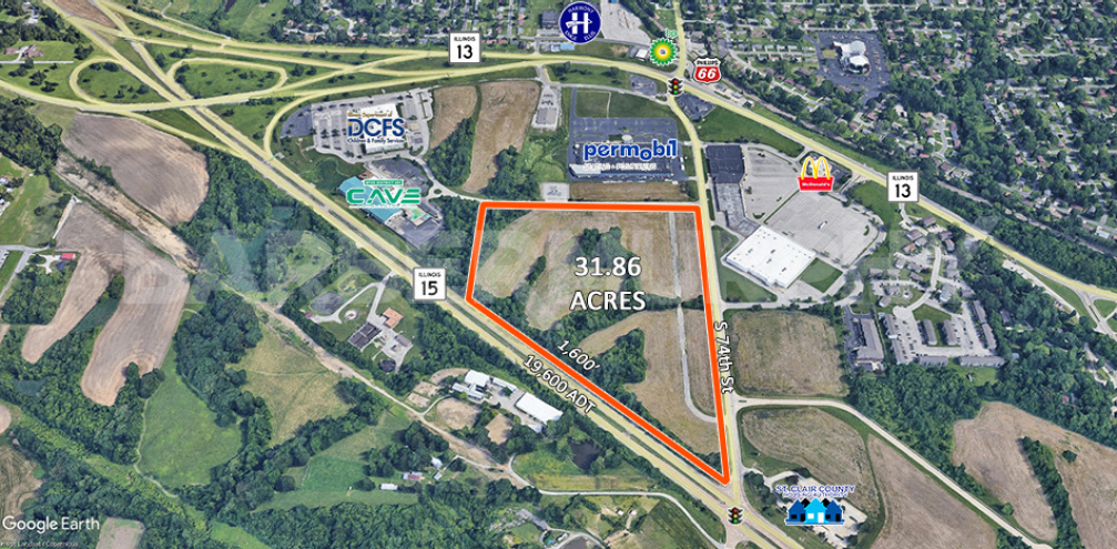 Aerial Image of 31 Acre Commercial Development Site, Belleville, IL