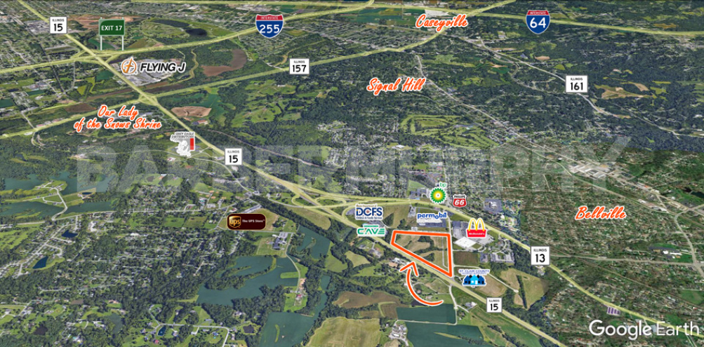 Area Map for 28 Acre Commercial Development Site, Belleville, IL