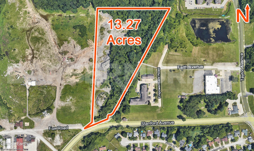 Site Map of 13.27 Acre Industrial Site