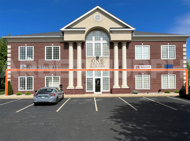 Exterior of 5,000 SF Office Suite for Lease 1 Country Club view, Edwardsville, IL 62025