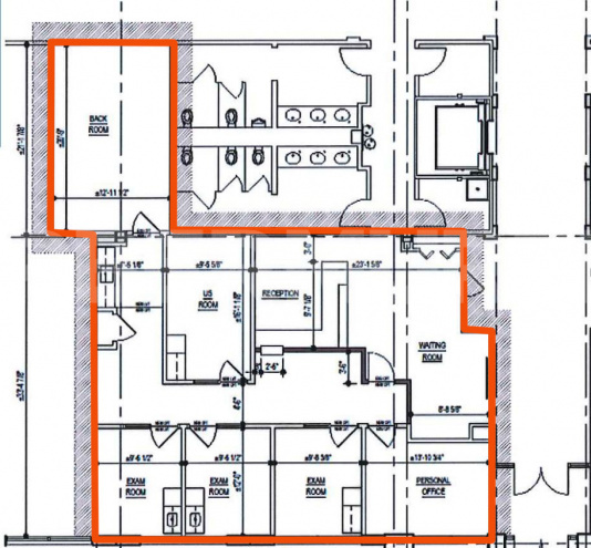 Floor Plan of 1,894 SF Office Suite: 475 Regency Park Drive Suite 150, O'Fallon, IL 62269