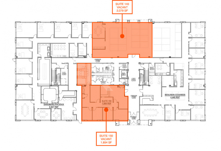 Main Level Floor Plan Suites 140 and 150