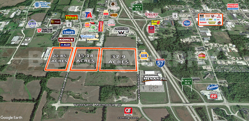 Aerial Image for Commercial Development Sites for Sale, Mt. Vernon, IL