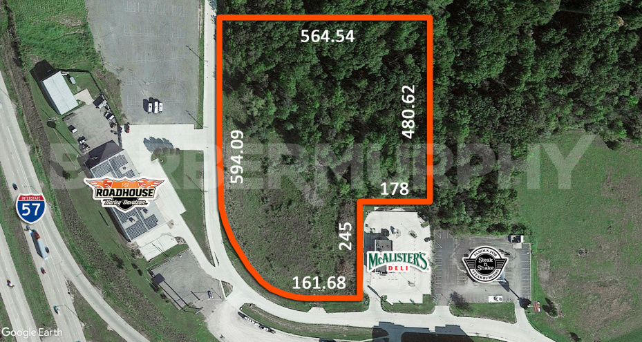 Parcel Outline with Frontage and Depth