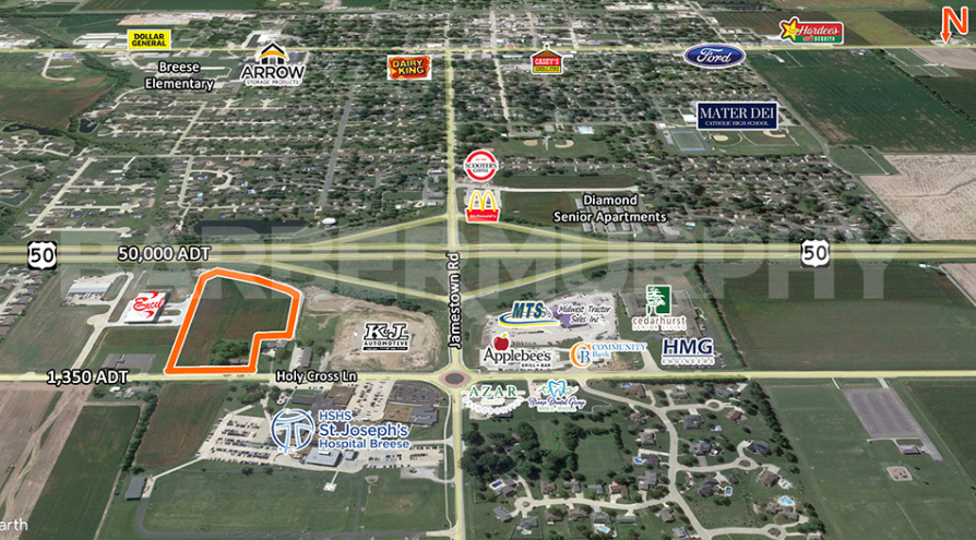 Area Map of 9678 Holy Cross Ln, Breese, IL