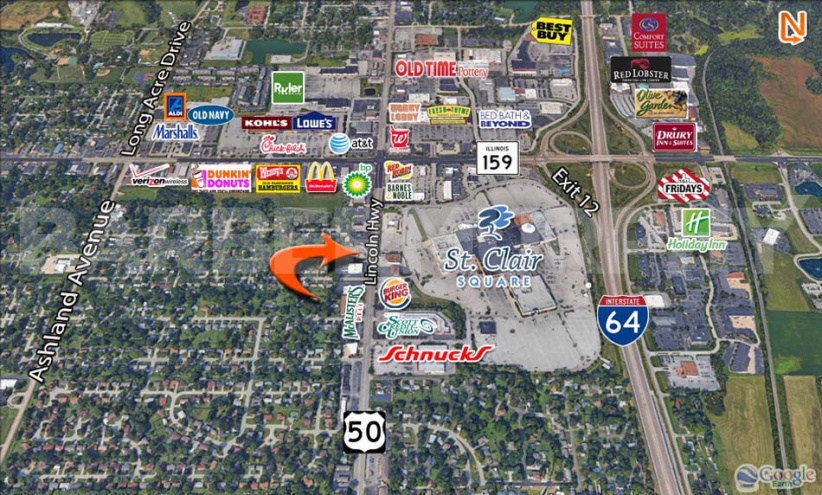 Area Map of 620 Lincoln Hwy, Fairview Heights, IL