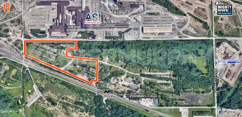Site Map of Industrial Land Site on Cut Street, Alton, IL